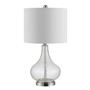 Brooks 24 in. Clear Table Lamp with White Shade