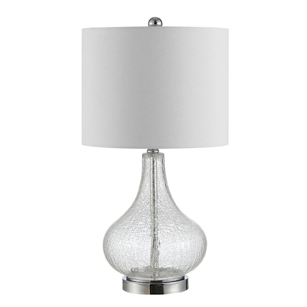 SAFAVIEH Brooks 24 in. Clear Table Lamp with White Shade