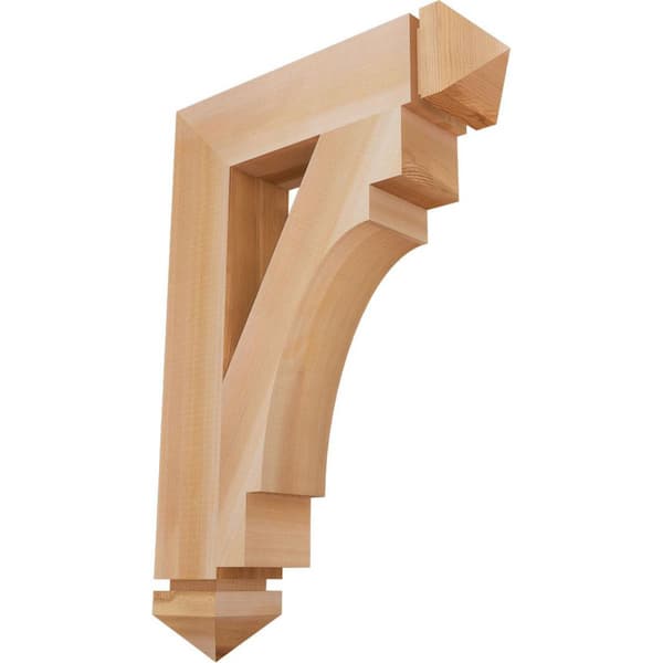 Ekena Millwork 3.5 in. x 26 in. x 18 in. Western Red Cedar Merced Arts and Crafts Smooth Bracket