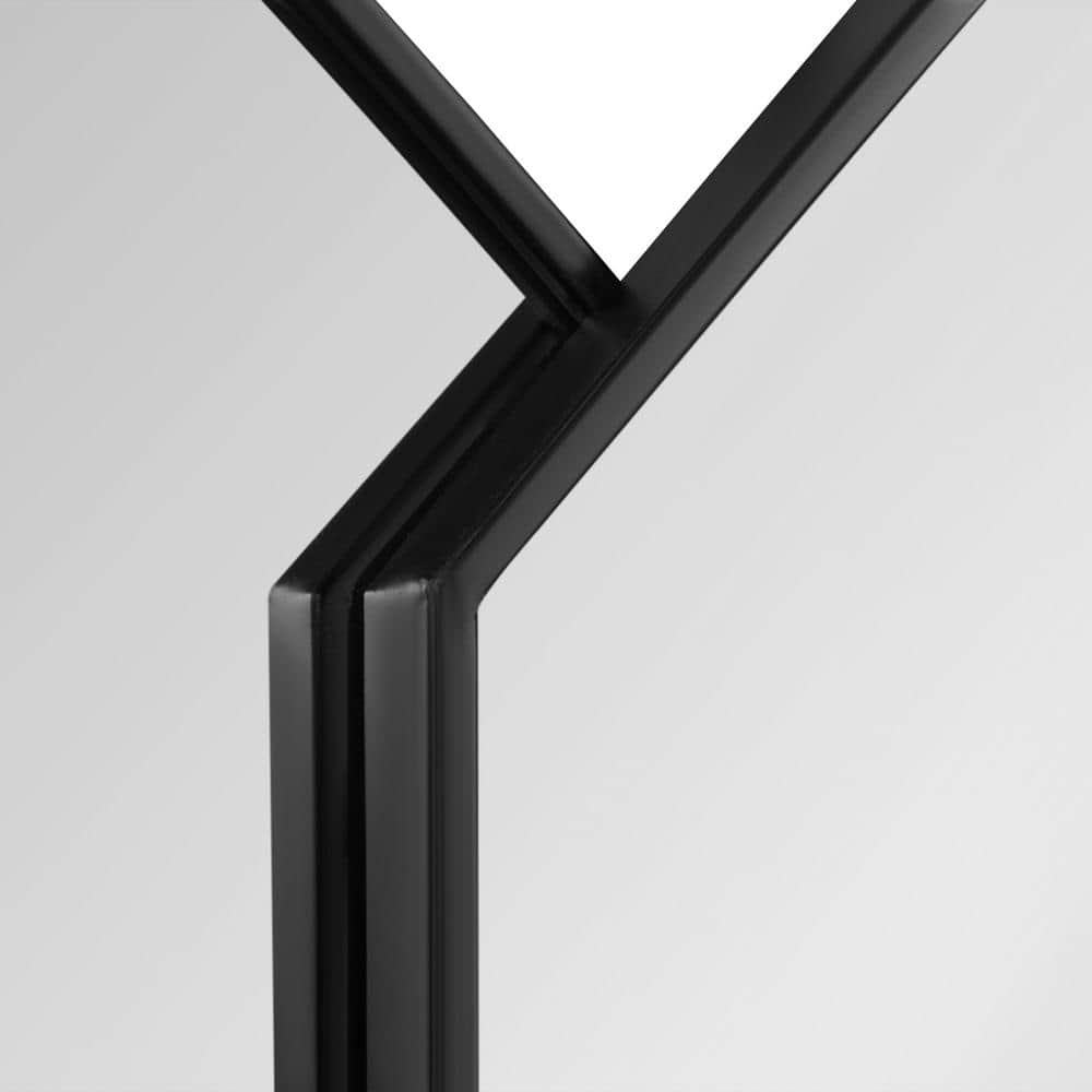 Diaz Hexagonal Black and Gold Stacked Wall Mirror Set
