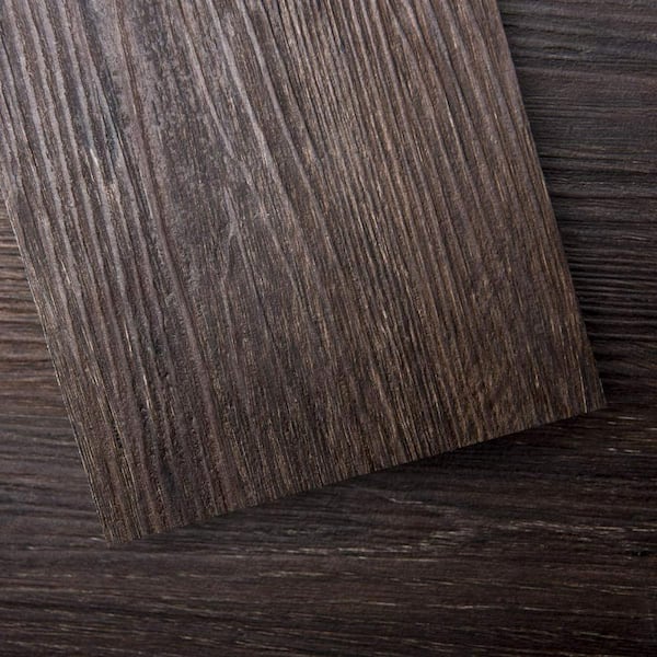 Art3d Brown Stone 12 MIL x 6 in. W Water Resistant Peel and Stick Wood Plank Vinyl Flooring Tile (54 sq. ft.)