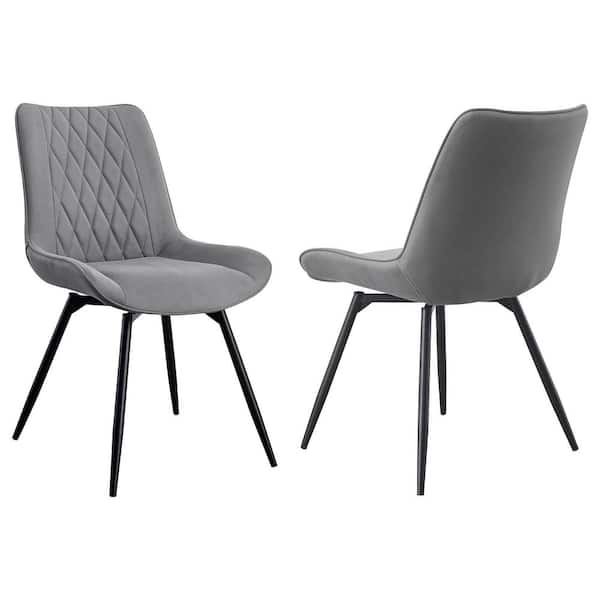 Coaster Diggs Faux Leather Tufted Arm Swivel Dining Chairs Set of 2