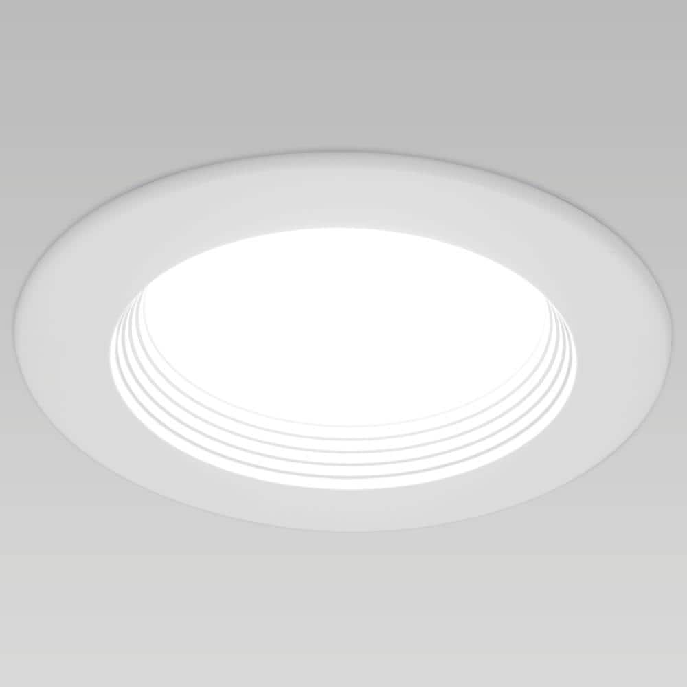 4-Inch White Aluminum LED Retrofit Recessed Downlight, 12-Pack