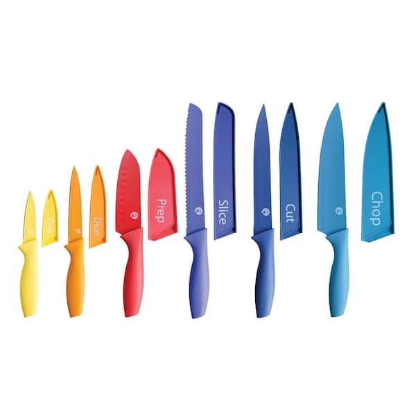 12-Piece Stainless Steel Colored Kitchen Knife Set