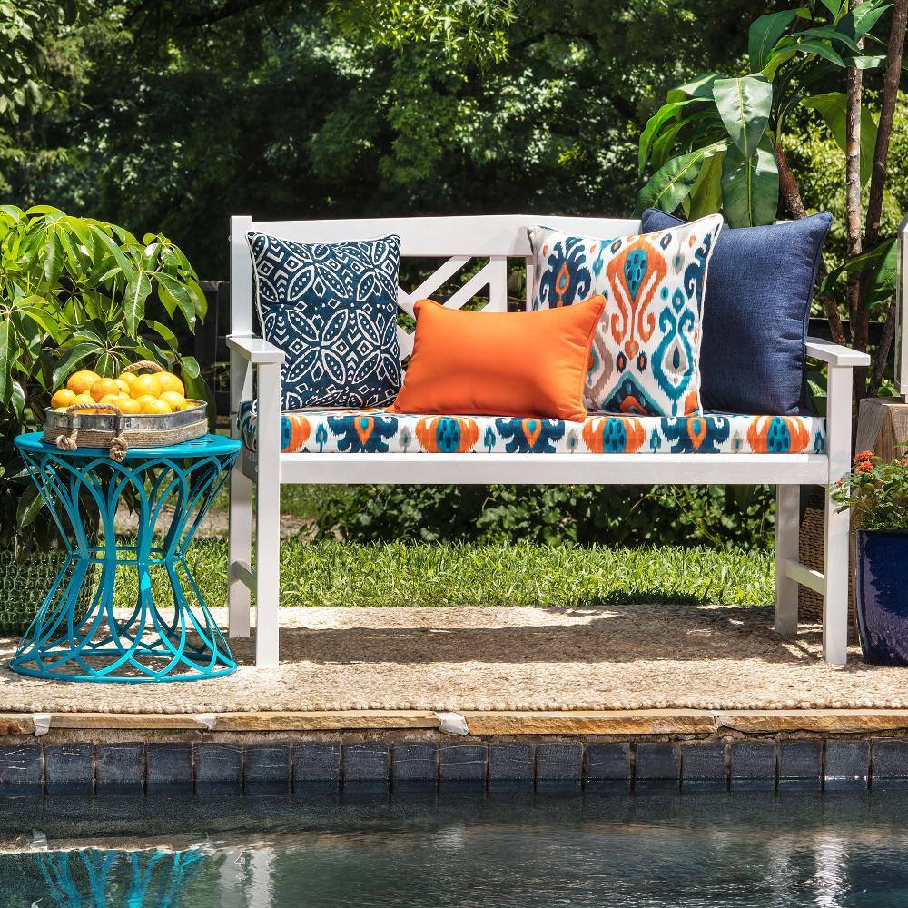 18.5" Orange Polyester Indoor/Outdoor Square Throw Pillows Set