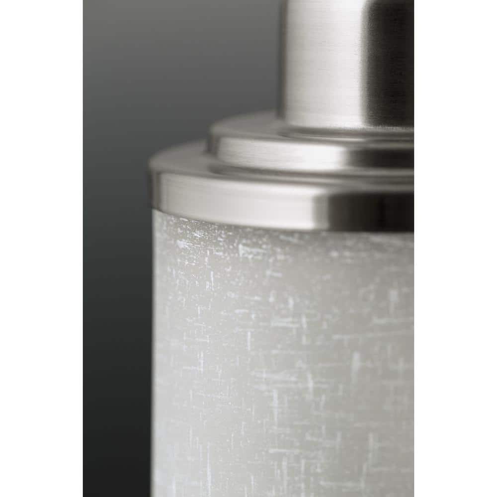 Alexa Brushed Nickel 4-Light Linear Chandelier with Linen Glass Shades