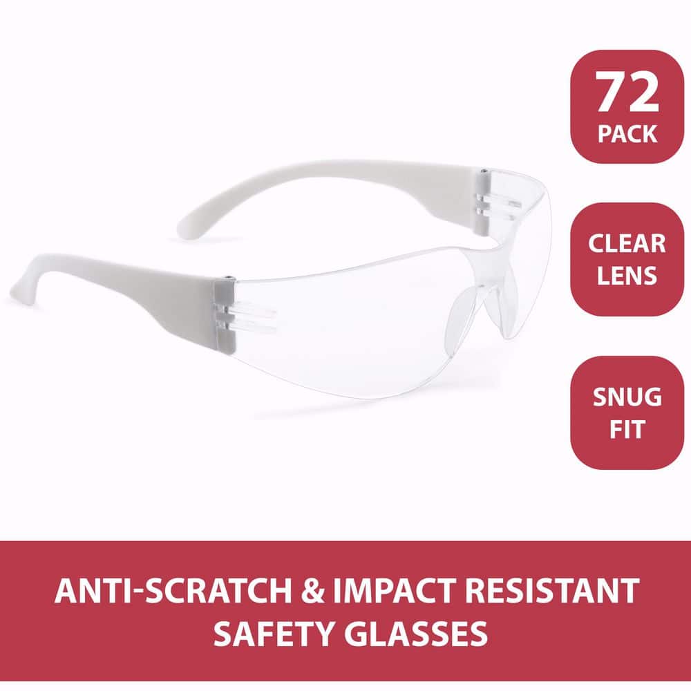 White, Crystal Clear Lens Color Temple Safety Glasses, (72-Pairs) price history on PriceWatchPro