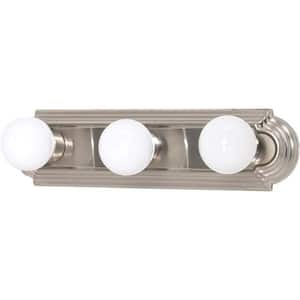 Nuvo 18 in. 3-Light Brushed Nickel Vanity Light with No Shade