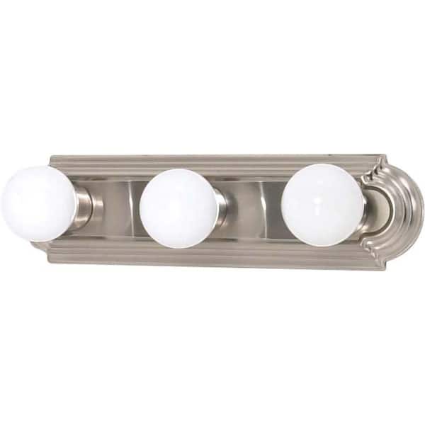 SATCO Nuvo 18 in. 3-Light Brushed Nickel Vanity Light with No Shade
