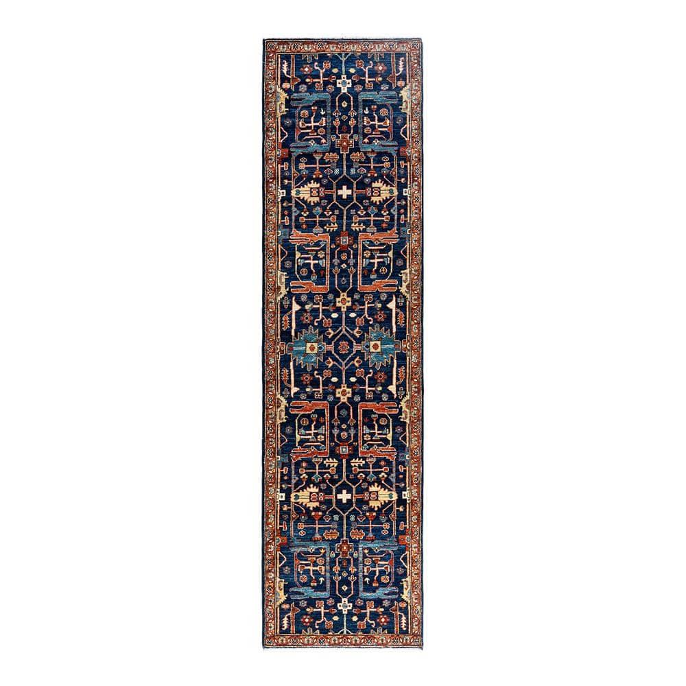 Serapi Blue 3 ft. x 10 ft. Tribal Wool Indoor Area Rug price history on PriceWatchPro