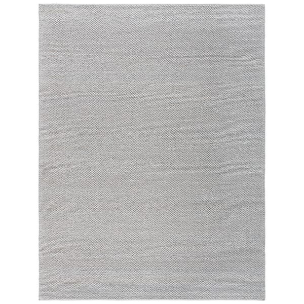 Natura 10 ft. x 14 ft. Silver Textured Solid Area Rug