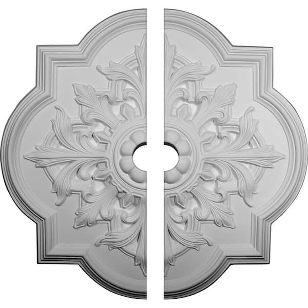Ekena Millwork 31-1/4 in. x 3 in. x 2 in. Bonetti Urethane Ceiling Medallion, 2-Piece (Fits Canopies up to 7-3/8 in.)