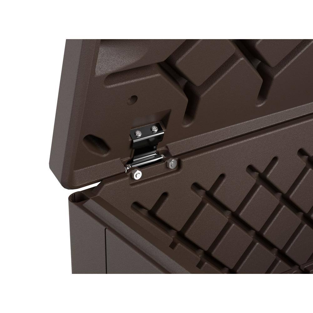 Extra Large Brown Wicker Lockable Resin Deck Box