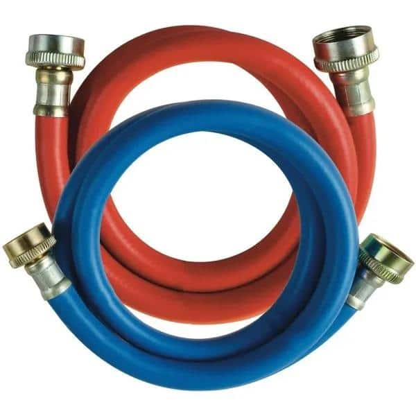 4 ft. Red and Blue PVC Washing Machine Fill Hose (2-Pack)