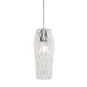 Candice 1-Light Clear Geometric Pendant with Glass Shade