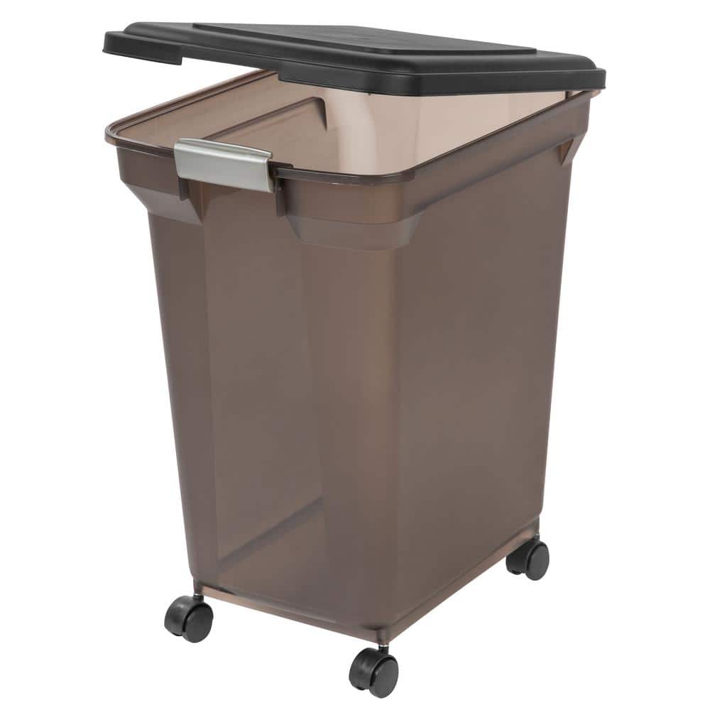 Black 67-Quart Airtight Plastic Pet Food Storage Container