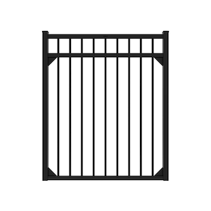 A2 4.5-ft H x 4-ft W Gloss Black Aluminum Flat Top and Bottom Design Walk Gate for Pool Application