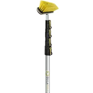 Medium Bristle Deck Brush + 7 ft. to 30 ft. Extension Pole 11 in. Scrub Brush with Telescopic Pole