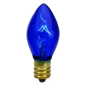 2 in. C7 Blue Transparent Christmas Replacement Bulbs (Set of 4)