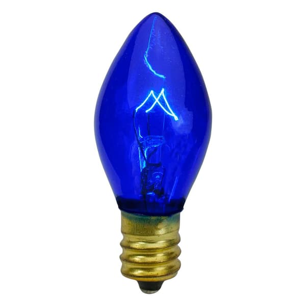 Northlight 2 in. C7 Blue Transparent Christmas Replacement Bulbs (Set of 4)