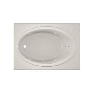 NOVA 60 in. x 42 in. Acrylic Left-Hand Drain Rectangular Drop-In Whirlpool Bathtub in Oyster