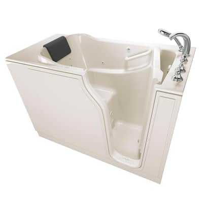 Gelcoat Premium Series 52 in. . . x 30 in. Right Hand Walk-In Whirlpool Bathtub in Linen