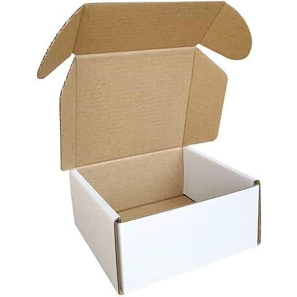 Unbranded 4x4x2 Inches Corrugated Cardboard Mailer Small Shipping Boxes White 50 Pack Lightweight Crush Proof Design