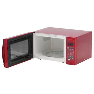 22 in. Width 1.1 cu. ft. 1000-Watt Countertop Microwave in Red