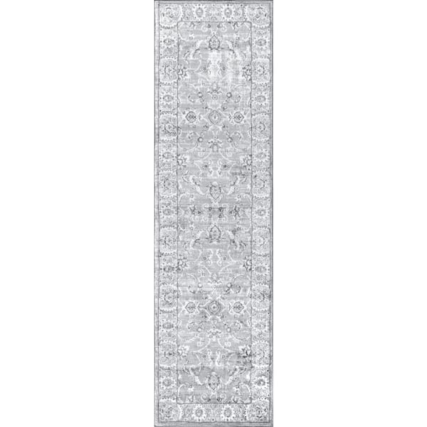 Modern Persian Vintage Light Grey 2 ft. x 8 ft. Runner Rug