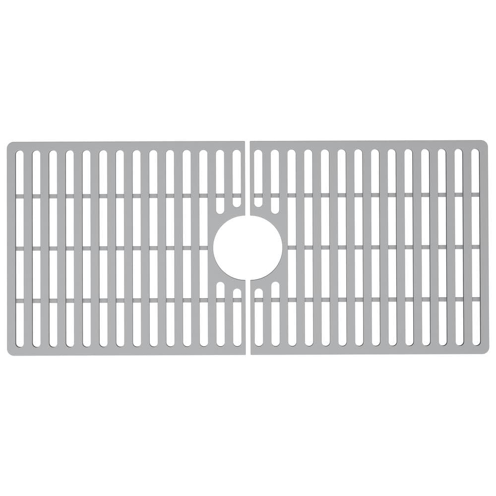 Silicone Kitchen Sink Mats with Hole Folding Heat Resistant Sink Grid  Accessory Non-slip Protector for