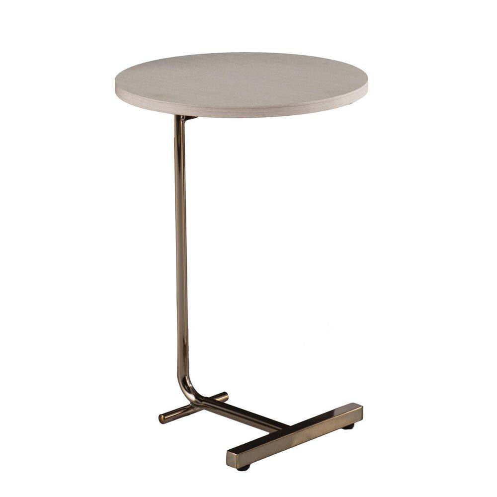 SEI FURNITURE Glenmaro 15.75 in. White Round Particle Board End Table