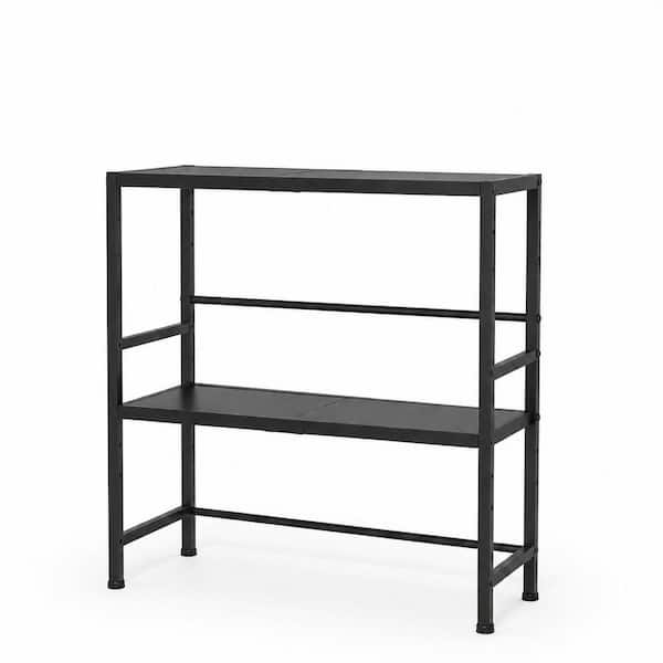 Expandable 2-Tier Heavy Duty Metal Storage Shelving Unit, 300 lb Capacity, for Kitchen Pantry Garage and Laundry