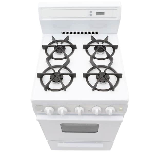 Premier 20 in. 2.4 cu. ft. Oven Freestanding Gas Range with 4 Sealed  Burners - White