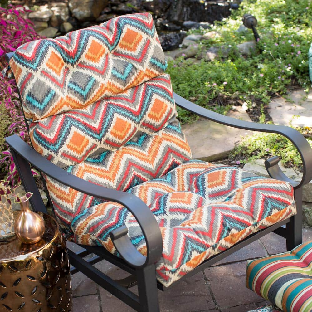 Surreal 44x22 Inch Outdoor High Back Chair Cushion in Durable Polyester