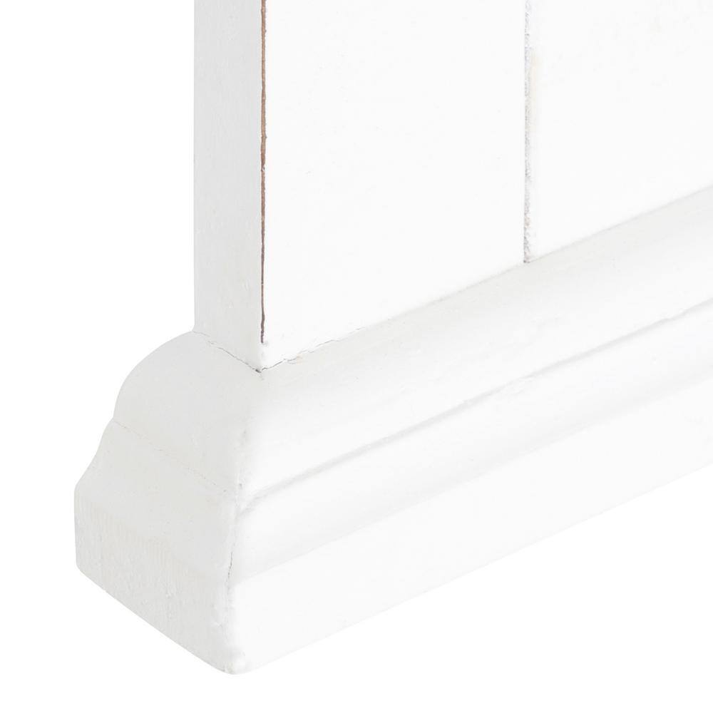 Rustic White Wood Full Length Rectangular Wall Mirror