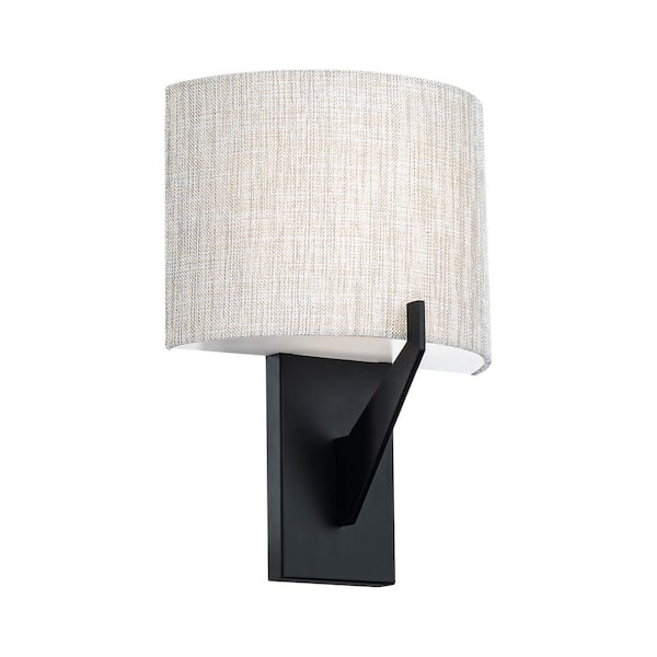 WAC Lighting Fitzgerald 8 in. 1-Light Black LED Wall Sconce with Selectable CCT
