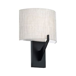 Fitzgerald 8 in. 1-Light Black LED Wall Sconce with Selectable CCT