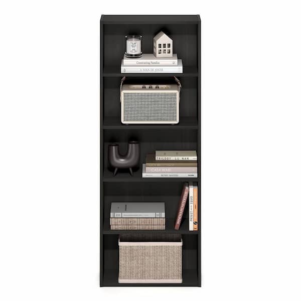 Furinno Basic 43.66 in. Tall Espresso Wood 5-Shelf Bookcase