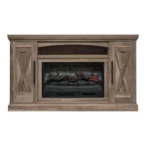 Concours 62 in. Freestanding Electric Fireplace TV Stand in Rustic Oak with Natural Finish