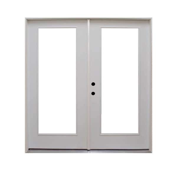 Steves & Sons 72 in. x 80 in. Element Series Retrofit Prehung Right-Hand Inswing White Primed Steel Patio Door