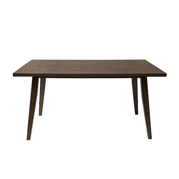Unbranded Wooden Outdoor Patio Dining Table with Straight Legs for Garden Backyard Deck, Brown