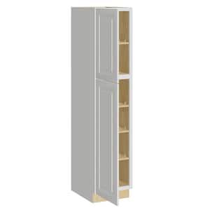 Grayson Pacific White Painted Plywood Shaker AssembledUtility Pantry Kitchen Cabinet Sft Cls 18 in W x 24 in D x 84 in H
