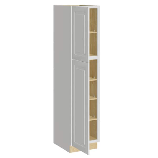 Home Decorators Collection Grayson 18 in. W x 24 in. D x 84 in. H Assembled Plywood Pantry Kitchen Cabinet in Pacific White with Soft Close LH