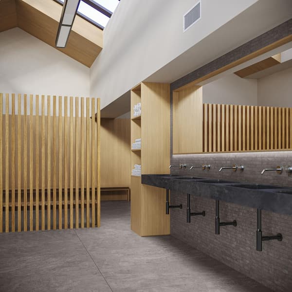 Monolith Slate Gray 11.81 in. x 11.81 in. Stacked Matte Porcelain Mosaic Floor and Wall Tile (0.96 Sq. Ft./Each)