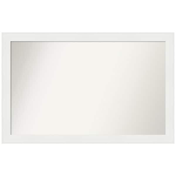 Amanti Art Vanity White Narrow 39.5 in. x 25.5 in. Custom Non-Beveled Recycled Polystyrene Framed Bathroom Vanity Wall Mirror