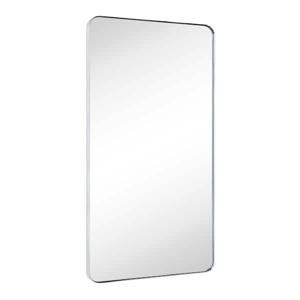 Kengston 30 in. W x 60 in. H Rectangular Stainless Steel Framed Wall Mounted Bathroom Vanity Mirror in Chrome