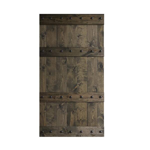 COAST SEQUOIA INC Castle Series 42 in. x 84 in. Aged Barrel DIY Knotty Pine Wood Sliding Barn Door Slab