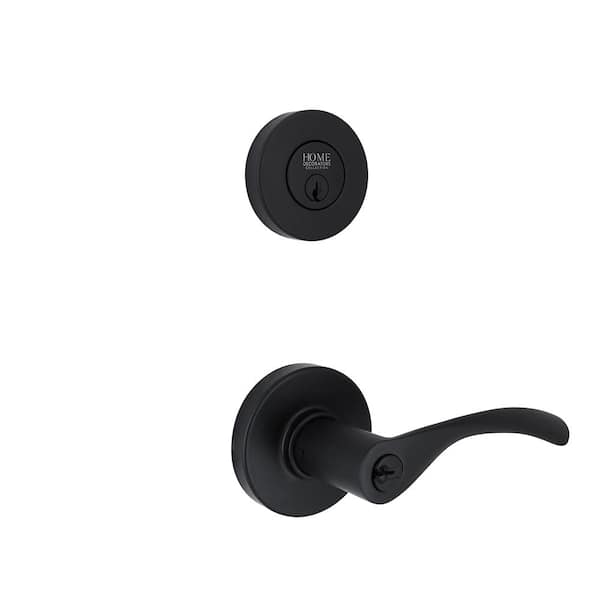 Primrose Matte Black Single Cylinder Door Lever Combo Pack Featuring Dual Keyway