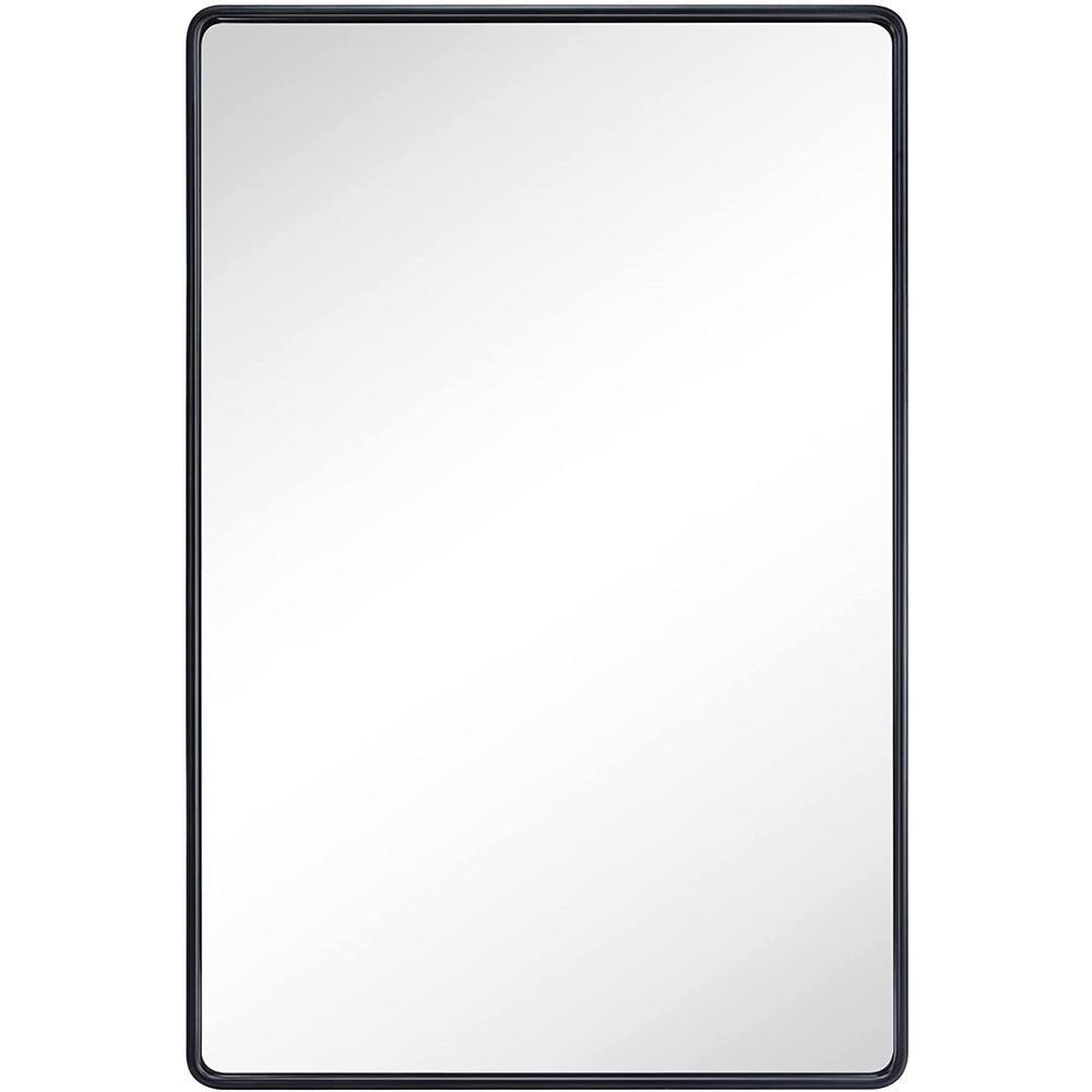 22 in. W x 30 in. H Medium Rectangular Metal Framed Wall Bathroom Vanity Mirror in Brushed Black price history on PriceWatchPro