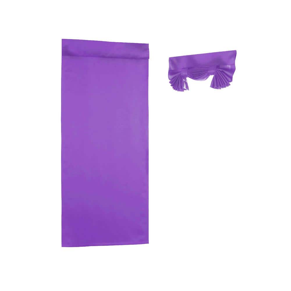 Purple Polyester Room Darkening Tab Top Door Curtain